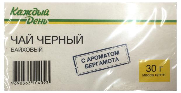 Чай черный «Каждый День» с бергомотом, 20x1,5 г 
Чай черный «Каждый День» с бергомотом, 20x1,5 г