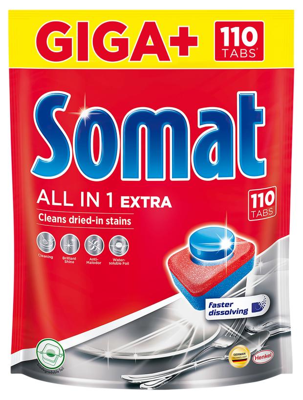 Таблетки для посудомоечной машины Somat 110 tabs All in One Extra мультифункциональное средство для мытья посуды, 110 шт
Таблетки для посудомоечной машины Somat 110 tabs All in One Extra мультифункциональное средство для мытья посуды, 110 шт