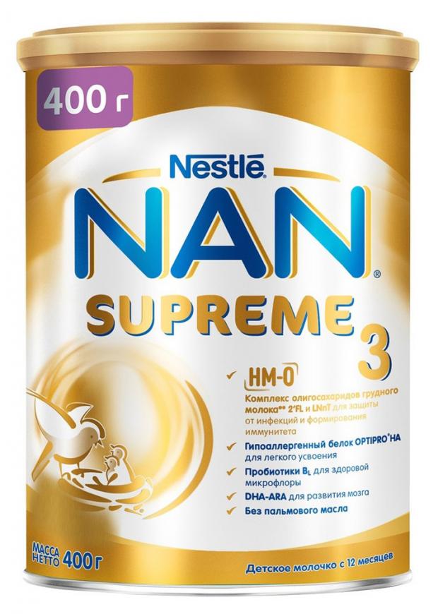 Смесь сухая молочная Nan 3 Supreme с олигосахаридами для защиты от инфекций с 12 мес., 400 г
Смесь сухая молочная Nan 3 Supreme с олигосахаридами для защиты от инфекций с 12 мес., 400 г