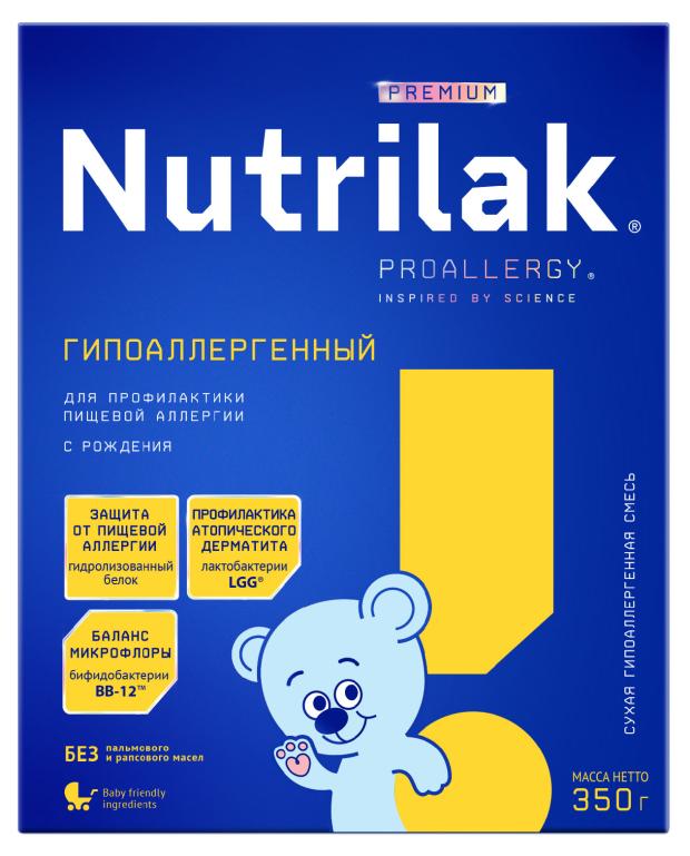 Смесь сухая молочная Nutrilak Premium Гипоаллергенный для профилактики пищевой аллергии с рождения, 350 г
Смесь сухая молочная Nutrilak Premium Гипоаллергенный для профилактики пищевой аллергии с рождения, 350 г