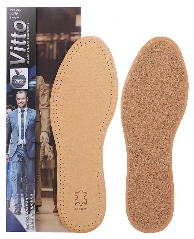 Стельки Vitto пробка и кожа, р.39/40 
Стельки Vitto пробка и кожа, р.39/40