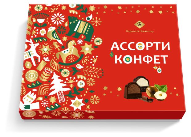 Набор конфет Верность Качеству с ореховой сливочной и трюфельной начинками Новогоднее украшение, 150 г
Набор конфет Верность Качеству с ореховой сливочной и трюфельной начинками Новогоднее украшение, 150 г