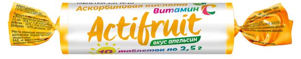 Аскорбиновая кислота Actifruit Витамин C таблетки жевательные с сахаром со вкусом Апельсина, 2,5 г х 10 шт
Аскорбиновая кислота Actifruit Витамин C таблетки жевательные с сахаром со вкусом Апельсина, 2,5 г х 10 шт