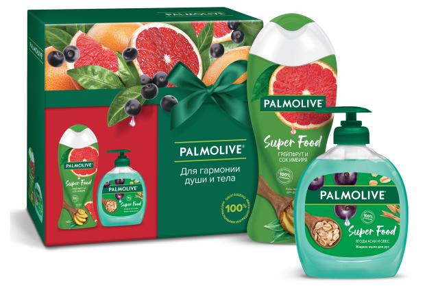 Подарочный набор Palmolive Супер фуд, Гель-крем для душа 250 мл + Жидкое мыло для рук 300 мл
Подарочный набор Palmolive Супер фуд, Гель-крем для душа 250 мл + Жидкое мыло для рук 300 мл