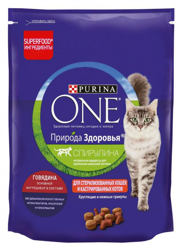 Сухой корм для стерилизованных кошек и кастрированных котовPurina ONE говядина, 180 г
Сухой корм для стерилизованных кошек и кастрированных котовPurina ONE говядина, 180 г