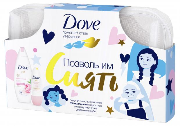 Женский набор: Dove Крем-гель для душа, антиперспирант-дезодорант роликовый, 250+50 мл
Женский набор: Dove Крем-гель для душа, антиперспирант-дезодорант роликовый, 250+50 мл