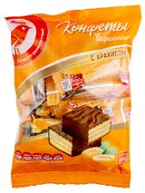 Конфеты АШАН Красная птица вафельные с арахисом, 200 г