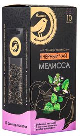 Чай черный в фильтрах АШАН Золотая птица с мелиссой для чайника, 10 шт х 5 г