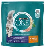 Сухой корм для кошек Purina ONE с курицей и злаками, 1.5 кг