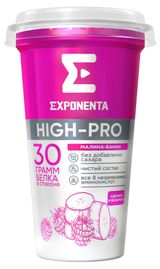 Напиток кисломолочный Exponenta High-Pro малина-банан без добавления сахара 0% БЗМЖ Беларусь охлажденный, 250 мл