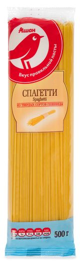 Макаронные изделия АШАН Красная птица Sphagetti спагетти, 500 г