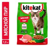 Сухой корм для кошек Kitekat Мясной пир, 1,3 кг