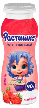 Йогурт питьевой детский «Растишка» питьевой обогащенный земляника 1.6%, 90 г