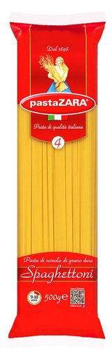 Макаронные изделия Pasta Zara №4 Спагеттони классические спагетти Италия, 500 г