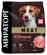 Сухой корм для собак мелких пород «Мираторг» Meat c телятиной 1,1 кг