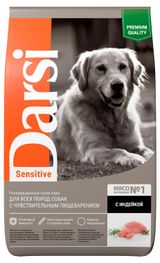 Сухой корм для собак всех пород Darsi с чувствительным пищеварением Индейка Sensitive, 10 кг