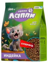 Сухой корм для котят «Хаппи Лаппи» с индейкой, 350 г