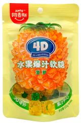 Конфеты жевательные Amos 4D с соком ананаса Китай, 65 г