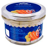Лосось рубленый копченый «Путина» с маринованными огурчиками, 180 г