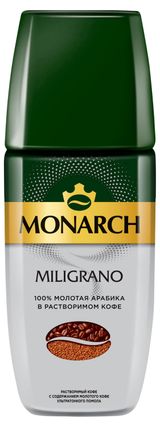 Кофе растворимый MONARCH Miligrano c добавлением молотого, 90 г