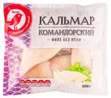 Кальмар замороженный АШАН Красная птица Командорский филе без кожи, 500 г