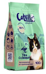 Сухой корм для стерилизованных кошек CatVill с уткой и клюквой, 400 г