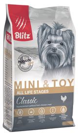 Сухой корм для собак мелких и миниатюрных пород Blitz с курицей, 2 кг