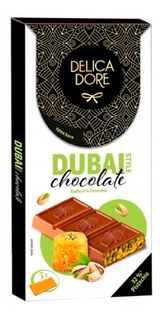Шоколад молочный Delicadore Дубай с фисташковой начинкой Польша, 98 г