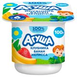 Творог детский фруктовый «Агуша» Засыпай-ка клубника-банан-мелисса с 6 мес., 100 г