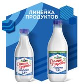 Молоко пастеризованное питьевое «Домик в деревне» нормализованное 2,5% БЗМЖ охлажденное, 930 г