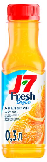 Сок J7 Апельсин без сахара охлажденный, 0,3л