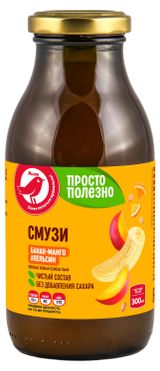 Смузи АШАН Красная птица Банан-Манго-Апельсин, 300 мл