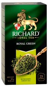 Чай зеленый Richard Royal Green в пакетиках, 25х2 г