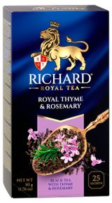 Чай черный Richard Royal Thyme & Rosemary с чабрецом и розмарином в пакетиках, 25х2 г