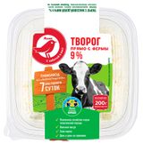 Творог рассыпчатый АШАН Красная птица фермерский 9% БЗМЖ, 200 г