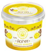 Йогурт «Киржачский молочный завод» лимон-имбирь 2,5% БЗМЖ, 315 г
