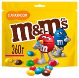 Конфеты M&M's Драже с арахисом и молочным шоколадом для компании, 360 г