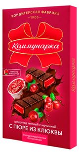 Шоколад темный «Коммунарка» с пюре из клюквы Беларусь, 180 г