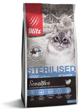 Корм сухой для стерилизованных кошек Blitz с индейкой, 400 г