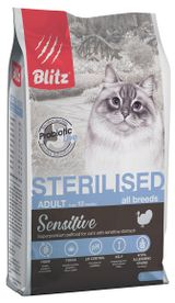 Корм сухой для стерилизованных кошек Blitz с индейкой, 2 кг
