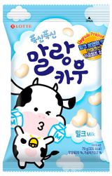Конфеты жевательные Lotte Malang Cow Milk со вкусом молока Корея, 79 г