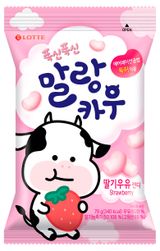 Конфеты жевательные Lotte Malang Cow Milk со вкусом клубники Корея, 79 г