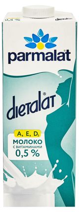 Молоко ультрапастеризованное Parmalat Dietalat стерилизованное 0,5% БЗМЖ, 1 л
