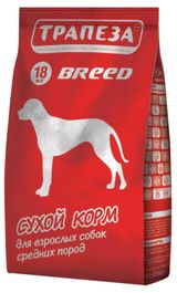 Сухой корм для собак средних пород «Трапеза» Breed с говядиной, 18 кг