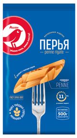 Макаронные изделия АШАН Красная птица Перья, 500 г