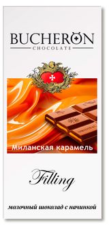 Шоколад молочный BUCHERON Filling с начинкой миланская карамель, 85 г