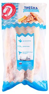 Треска замороженная АШАН Красная птица филе без кожи ~ 1 кг