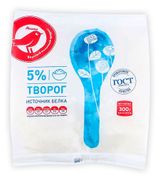 Творог рассыпчатый АШАН Красная птица 5% БЗМЖ ГОСТ, 300 г