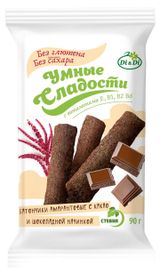 Батончики амарантовые «Умные сладости» с какао и шоколадной начинкой, 90 г