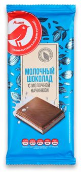 Шоколад молочный АШАН Красная птица с молочной начинкой, 80 г